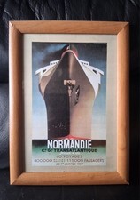 Framed Normandie  Transatlantic French Liner  1st January 1939 10" x 13.5"