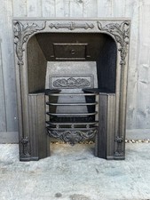 ANTIQUE ORIGINAL GEORGIAN CAST IRON FIREPLACE REGISTER GRATE INSERT R99 1800's