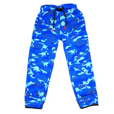 Boys Tracksuit Jogging Bottoms Dinosaur Camo Blue Jogger Pants Ages 4 - 8 Years