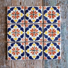 9 x  Ceramic Mexican Tiles Casa -  SMALL SIZE 5 x 5 cms