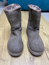 BROWN SUEDE FUR BENCH BOOTS