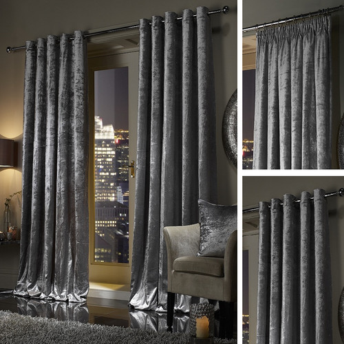 Silver plush crushed velour - silver,