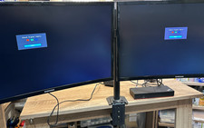 2 Samsung C24F396FHU Dual 24” Curved Monitors + Lenovo 40AF Dock + DualArm Mount