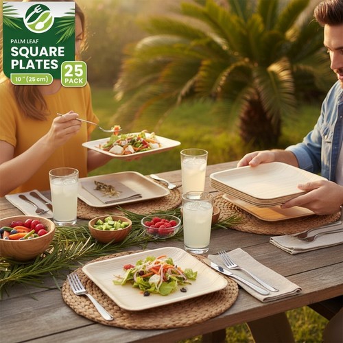 Palm leaf plates - leaf, 25cm
