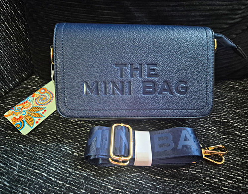 Navy pebbled faux leather - navy,