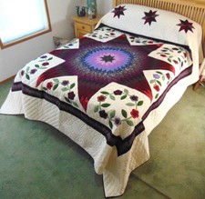 NEW! AMISH HANDMADE QUILT! ~ Improved Lone Star ~ 100 x 116