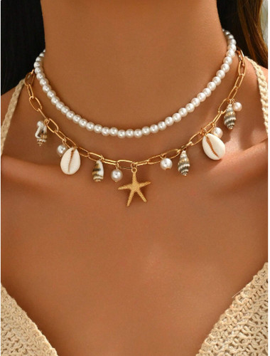 Faux pearl shell conch - faux,