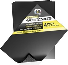 4 Magnetic Sheets Self Adhesive A4 0.85mm, for Spellbinders Dies or making Signs