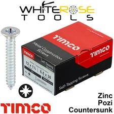 TIMCO Self Tapping Drilling Screws Zinc Metal Countersunk Head Tappers Pozi