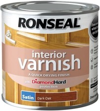 Ronseal RSLIVSDO250 250ml Quick Dry Satin Interior Varnish - Dark Oak