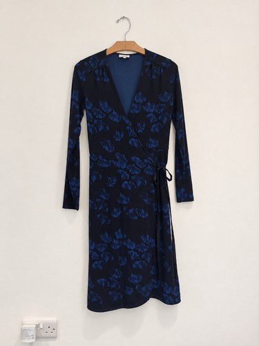 Jigsaw wrap dress size - dress, navy