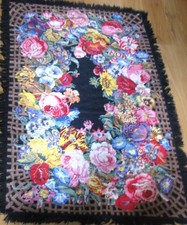 Rare Kaffe Fassett Large Tapestry Rug Flower Trellis Completed