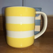T Green Cornishware Tea Coffee Yellow &  White 10oz Cup New
