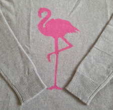 360Cashmere Pure 100% Cashmere Flamingo Jumper Knit Sweater Top Women Size S