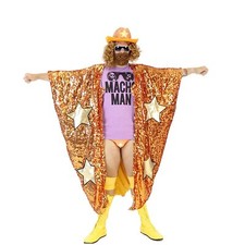 Adult Wrestling WWE Randy Savage Macho Man Madness Sequin Costume Cape