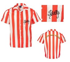 Bullseye TV Show Darts Official Bully Lets Play Darts Button Up Striped Shirt