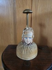 Antique French Dolls Hat/Wig Pin Cushion Doll Head Stand