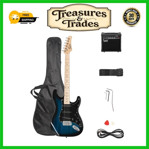 Blue electric guitar - blue, starter
