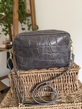 Borse In Pelle Camera Bag Gray Leather Crossbody Shoulder Bag