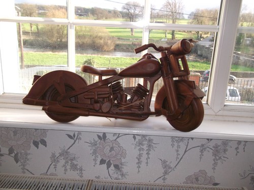 Large wooden model harley - model,