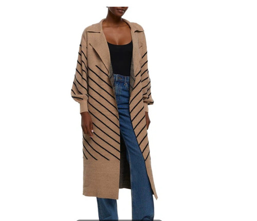 Stripe open front maxi - front,