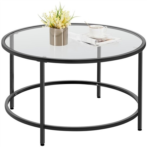 Round coffee table - table, tempered