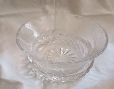 Cut Crystal Waisted Sugar Bowl With Scottish Thistle Etched Design