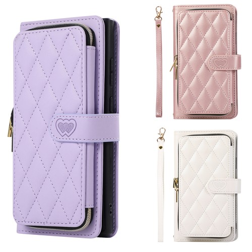 Solid color zip leather - zip, flip