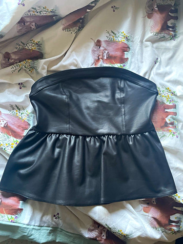 Divided black strapless faux - black,