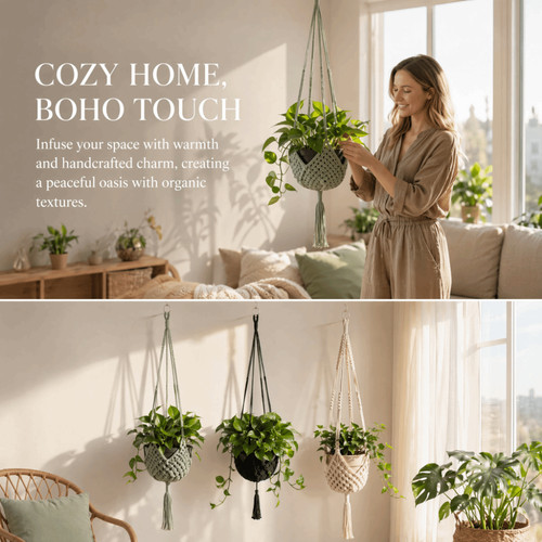 1pc macrame plant hanger net - 1pc,
