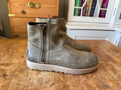 Womens ugg leather boots zip - leather,