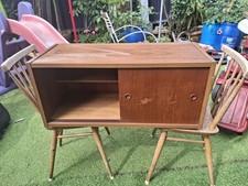 Vintage Danish Teak PS Wall System  Glass Sliding Door Display Cabinet 1960s 