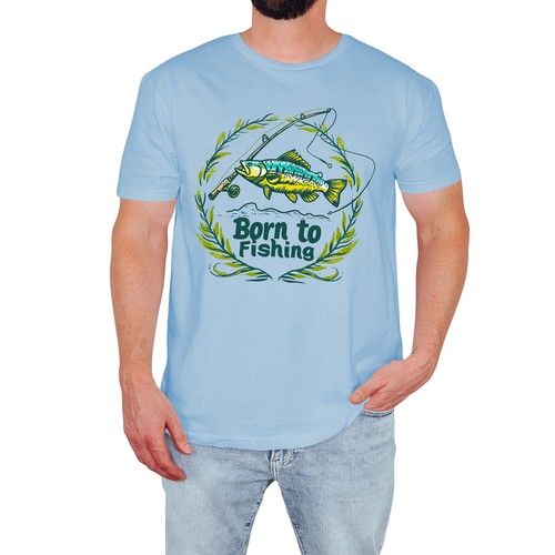 Born fishing mens - fishing, t-shirt