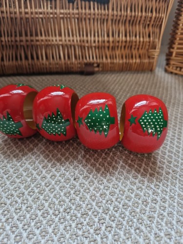 Wooden christmas napkin rings - wooden,