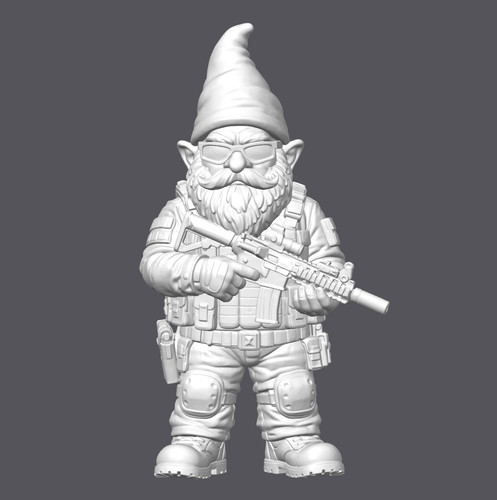 Military armed garden gnome - military/armed,