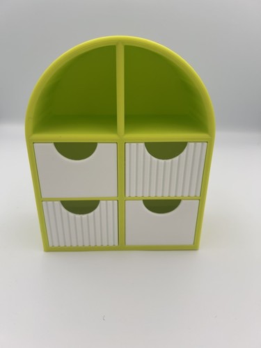 Lime green white jewellery box - white,