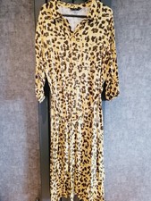 Ladies F&F Animal Print Shirt Dress. Size Uk 10 (Generous size)