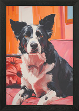 Border Collie Painted Portrait