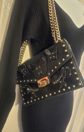 Mango black studded butterfly - mango,