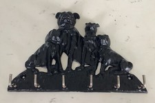 VINTAGE STYLE CAST IRON FOUR DOGS KEY RACK / DOGS LEAD HOOKS