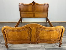 Bed Frame  Vintage French Louis Oak Double Carved Antique – Lot 3655
