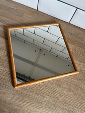 Vintage Bamboo Square Framed Mirror Tiki Boho Wall Hanging 28cm X 28cm