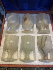 Set Of 6 Onyx Goblets / Wine