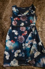 Oasis Fit & Flare Blue Dress