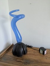 Trident Electra Blue Plasma Art Lamp Glass Twisted Swirl Pat Tested Working VTG 