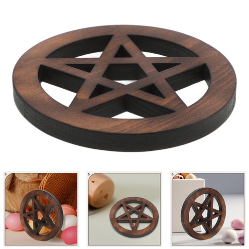 Solid wood pentagram ornament - wood,