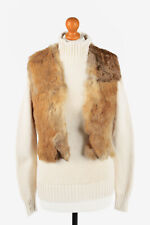 Fur Gilet Waistcoat Vintage Womens Lined Smart Vintage Coffee Size S -C2276