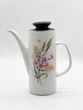 VINTAGE MAIDSTONE J & G MEAKIN STUDIO PINK FLOWERS TALL TEAPOT COFFEE TEA POT