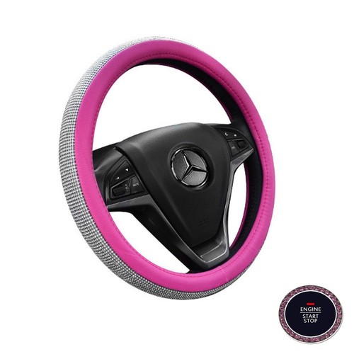 Pink car steering wheel cover - wheel,