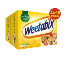 Weetabix Wholegrain Cereal Wheat Biscuits 2x48 Bars | Healthy Family Breakfast